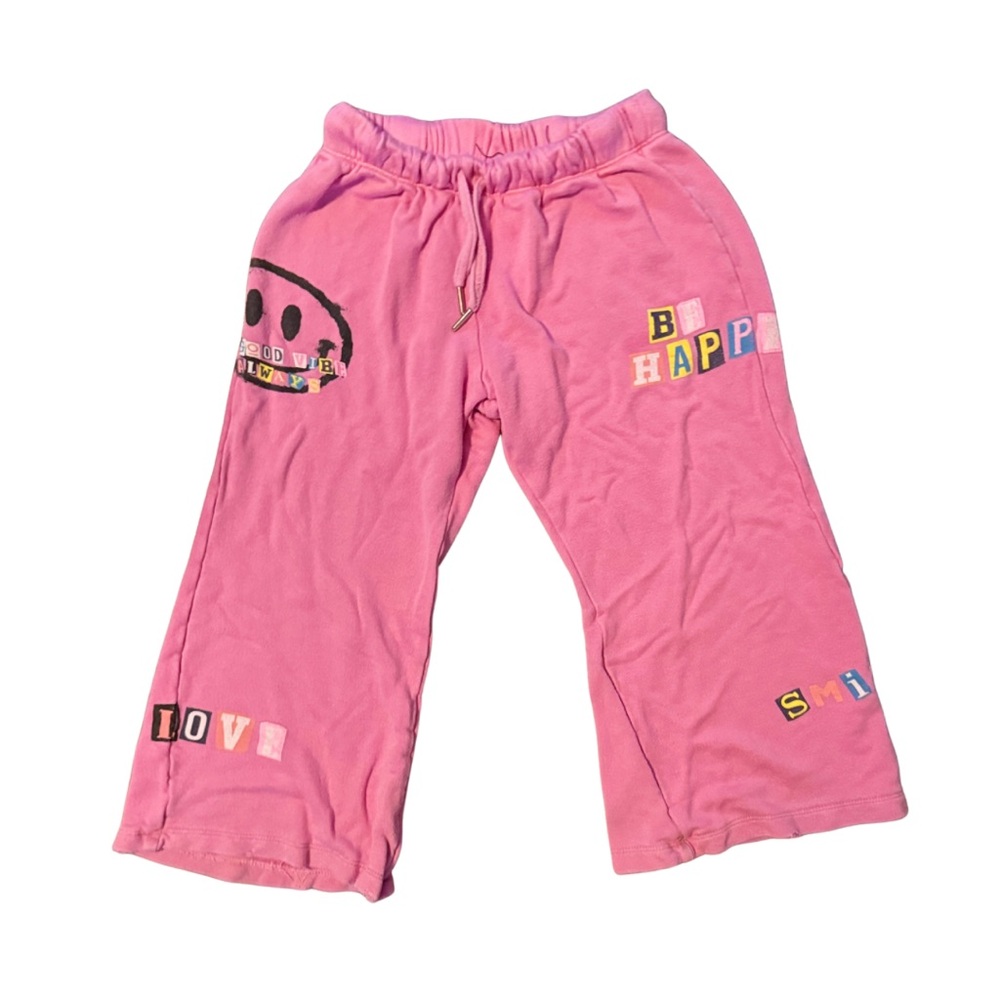 Flowers by Zoe Girls Pink Icons wide leg Sweatpants SZ S in excellent condition